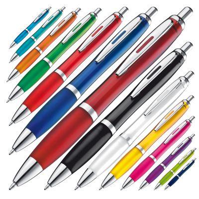 NP-228 Transparent ball pen with rubber grip