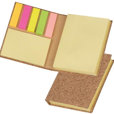 NP-189 Sticky marker and sticky note book in a cork envelope