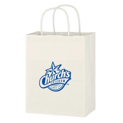 KRAFT PAPER WHITE SHOPPING BAG