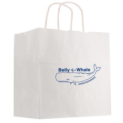 KRAFT PAPER WHITE SHOPPING BAG