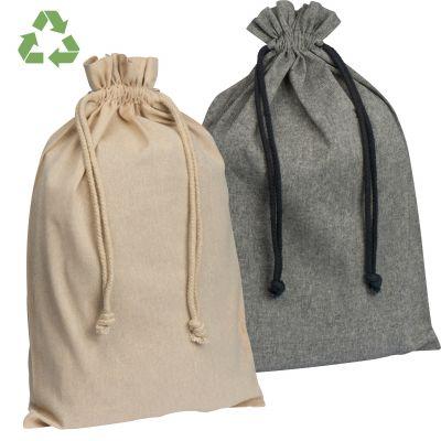 Large drawstring bag made from recycled cotton