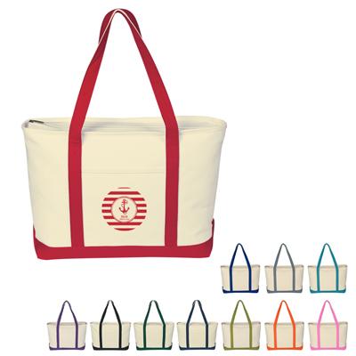 NP-119 LARGE HEAVY COTTON CANVAS BOAT TOTE BAG