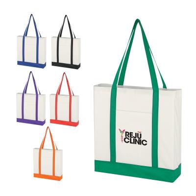 NP-035 NON-WOVEN TOTE BAG WITH TRIM COLORS