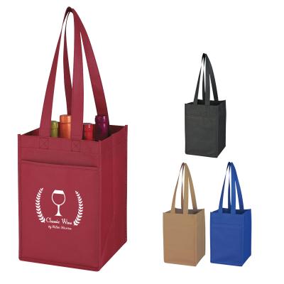 NP-036 NON-WOVEN 4 BOTTLE WINE TOTE BAG