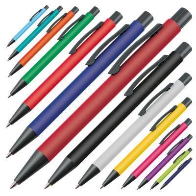 Plastic ballpoint pen with metal clip