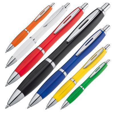 Plastic ball pen with metal clip