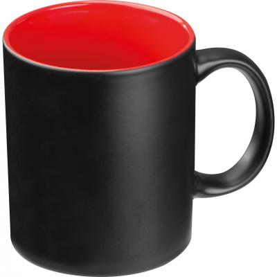 Black mug with colored inside